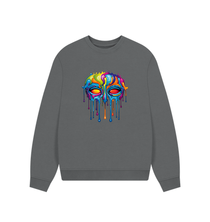 Slate Grey Printed Sweater Front