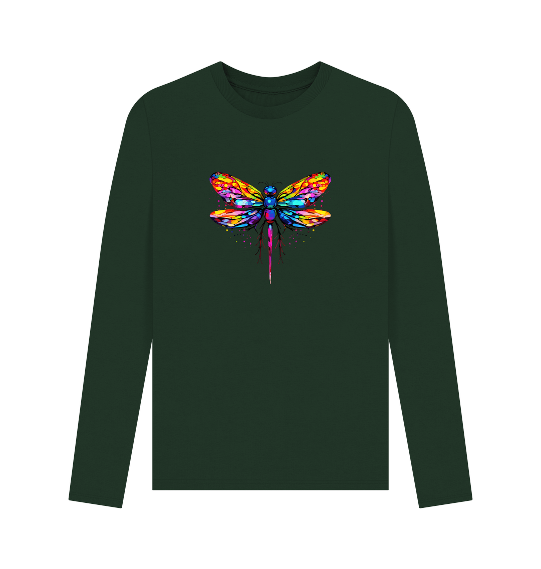 Evergreen Colour Drip Dragonfly - Men's Long Sleeve T-shirt