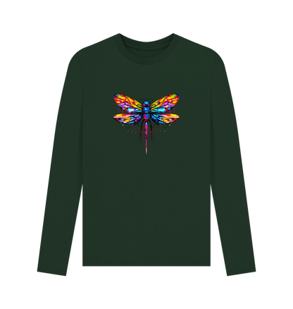 Evergreen Colour Drip Dragonfly - Men's Long Sleeve T-shirt