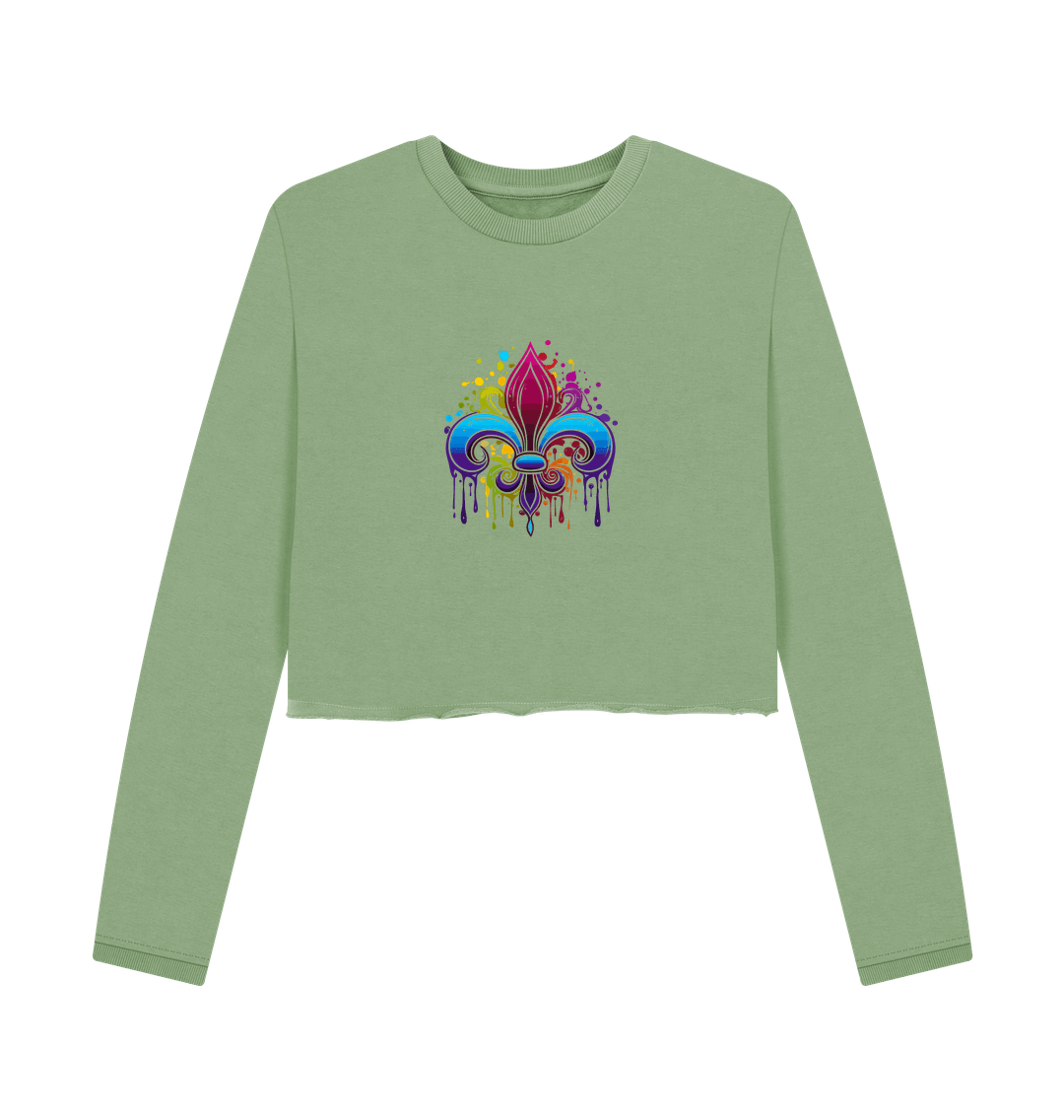 Sage Colour Drip Spade - Women's Boxy Jumper