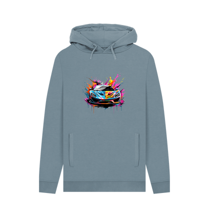 Stone Blue Printed Hoody