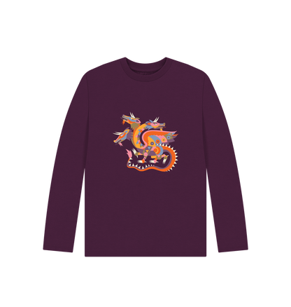 Purple Three Headed Dragon - Kids' Organic Long Sleeve T-shirt