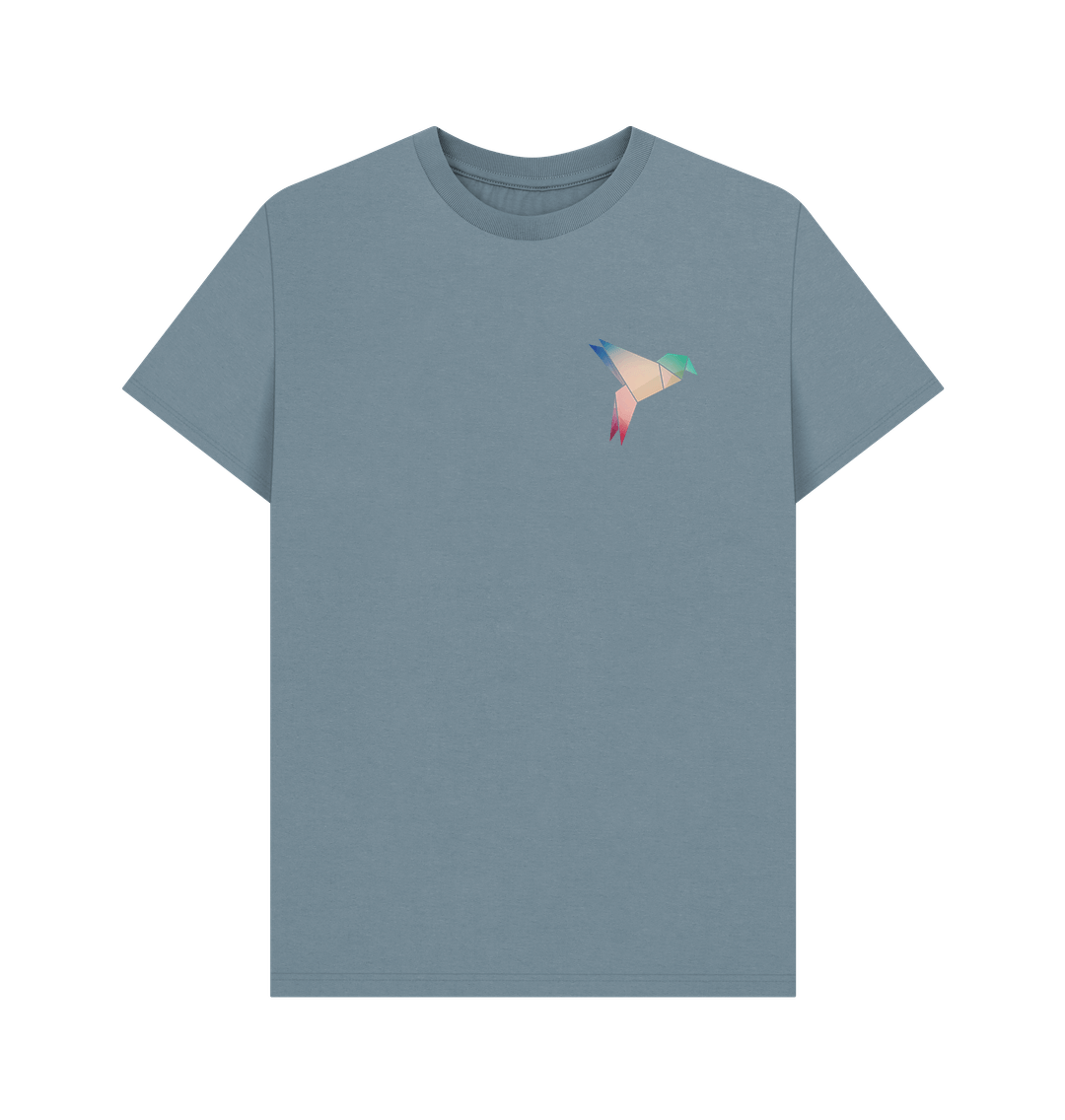 Stone Blue Origami Bird - Men's Basic T-shirt