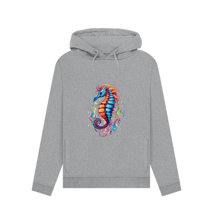 Light Heather Colour Drip Seahorse - Womens Pullover Hoody