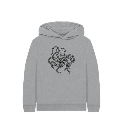 Athletic Grey Printed Kids Hoodie Front