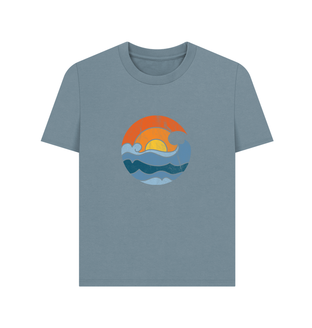 Stone Blue Sun Wave - Women's Plain T-shirt