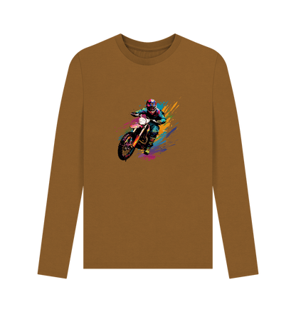 Brown Colour Drip Wild Ride - Men's Long Sleeve T-shirt