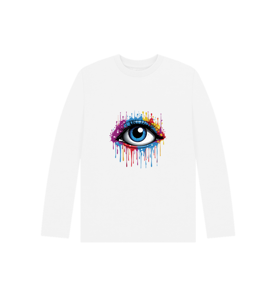 White Colour Drip Vision - Kids Organic Long Sleeve T-shirt