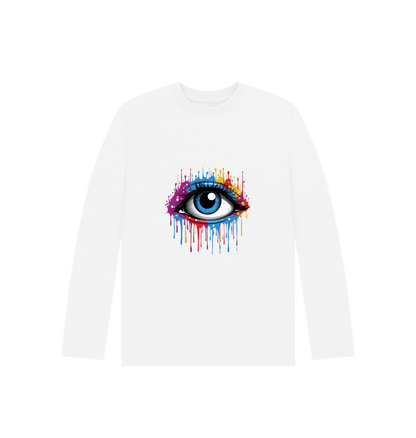 White Colour Drip Vision - Kids Organic Long Sleeve T-shirt