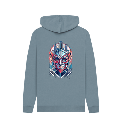 Stone Blue Printed Hoody Back