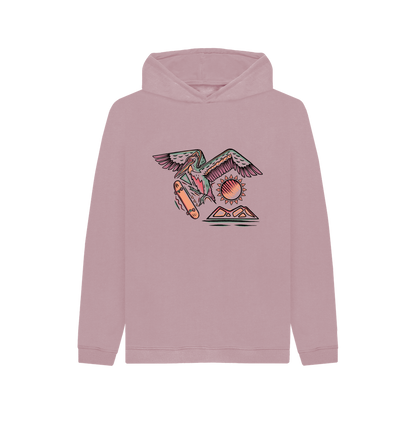 Mauve Printed Kids Hoodie
