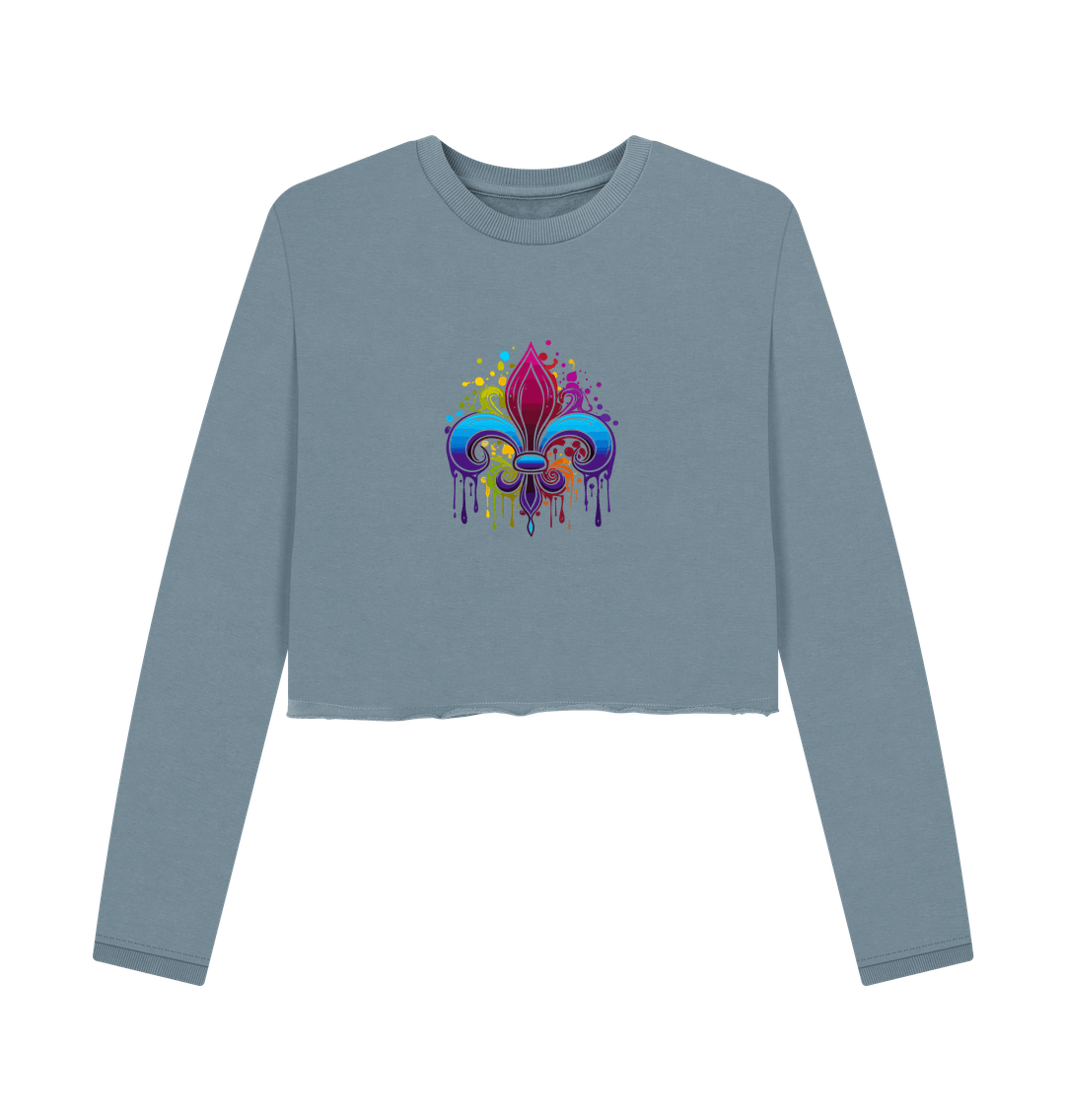 Stone Blue Colour Drip Spade - Women's Boxy Jumper