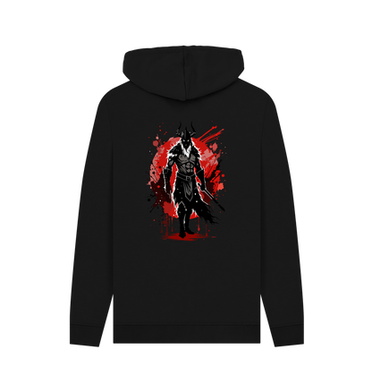 Black Printed Hoody Back