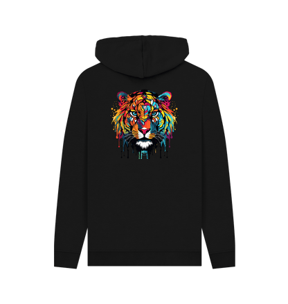 Black Colour Drip Wild Tiger - Men's Pullover Hoodie