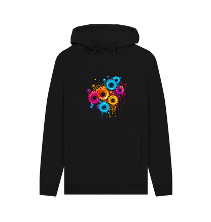 Black Colour Drip Gears - Men's Pullover Hoodie