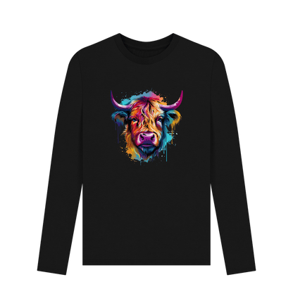 Black Colour Drip Raging Bull - Men's Long Sleeve T-shirt