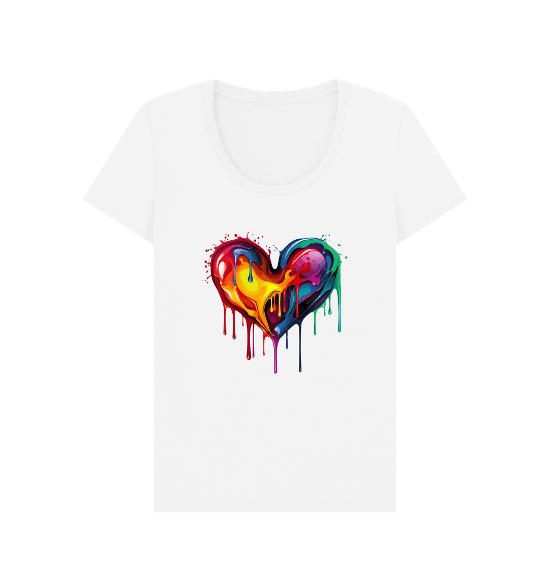 White Colour Drip Colour of Love - Women's Scoop Neck T-shirt