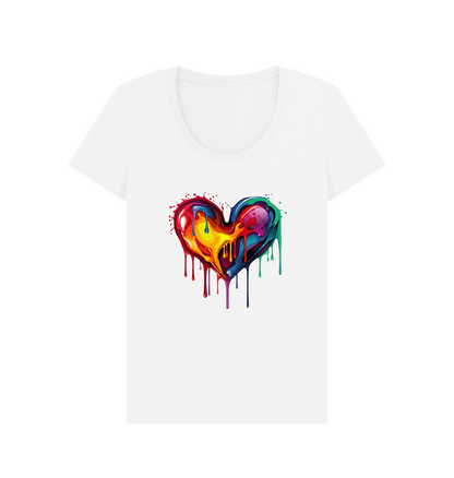 White Colour Drip Colour of Love - Women's Scoop Neck T-shirt