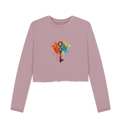 Mauve Printed Boxy Jumpers Front