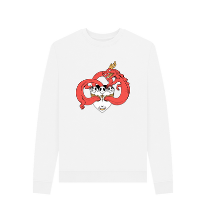 White Printed Sweater Front