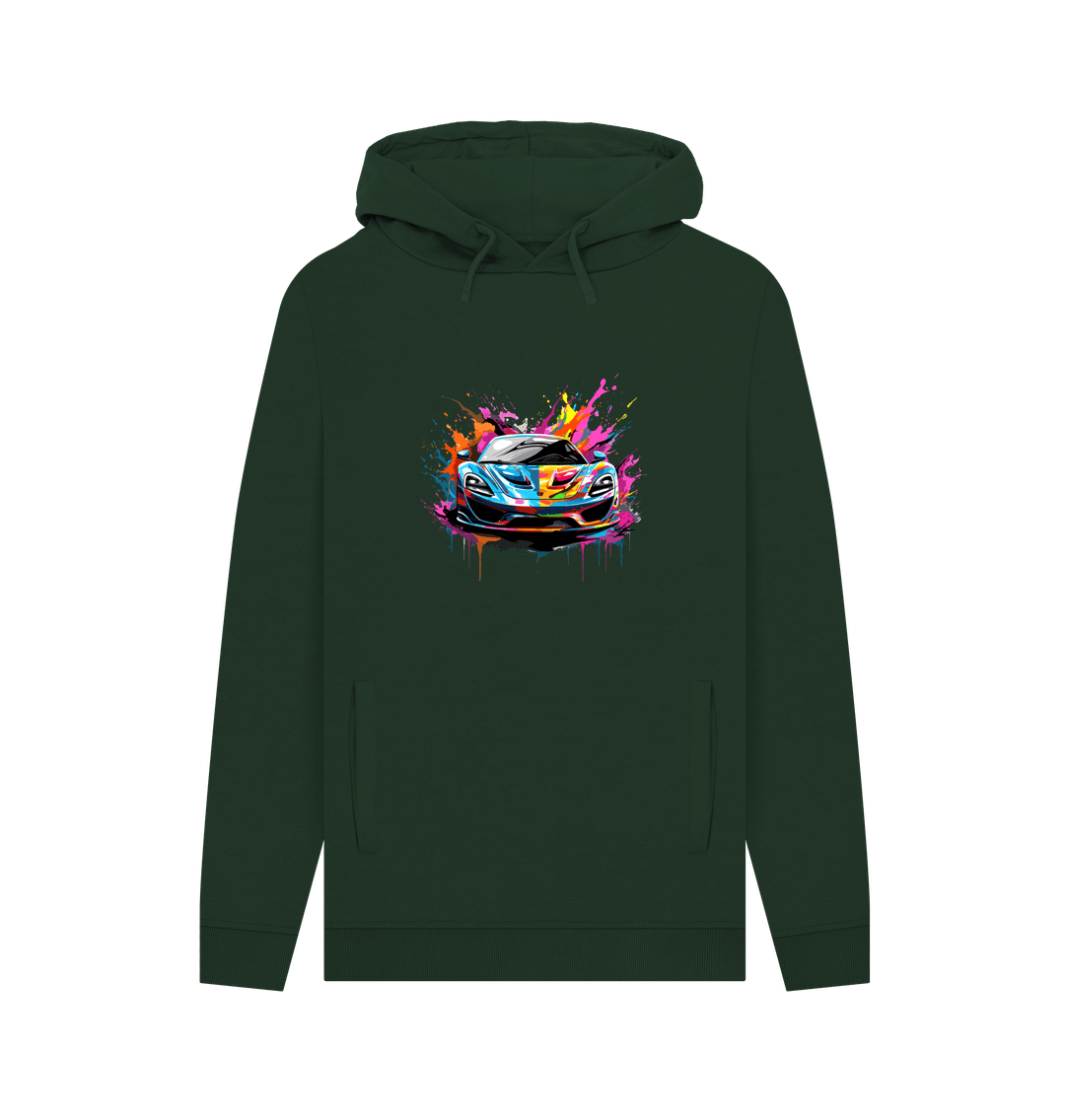 Evergreen Colour Drip Top Car - Men's Pullover Hoodie