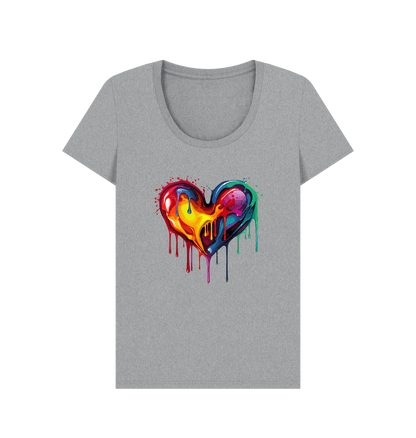 Athletic Grey Colour Drip Colour of Love - Women's Scoop Neck T-shirt