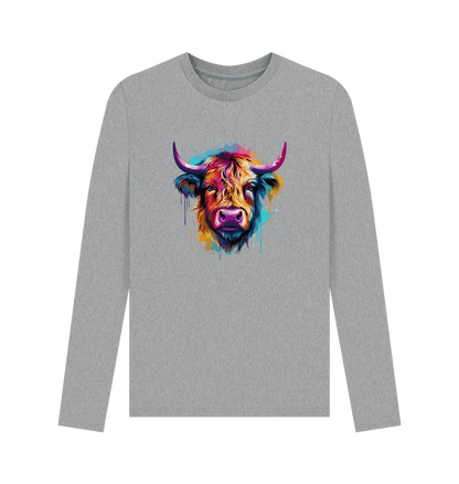 Athletic Grey Colour Drip Raging Bull - Men's Long Sleeve T-shirt