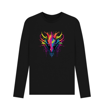 Black Colour Drip Dragon - Men's Long Sleeve T-shirt