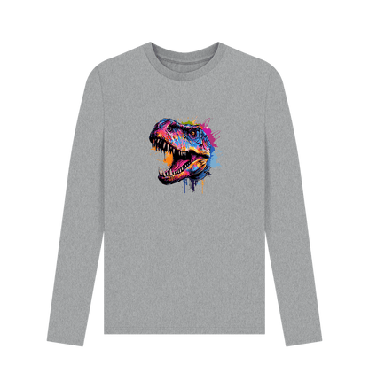 Athletic Grey Colour Drip Rex Power - Men's Long Sleeve T-shirt