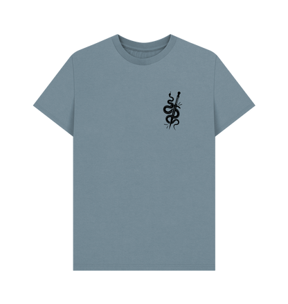 Stone Blue Printed T-shirt Front