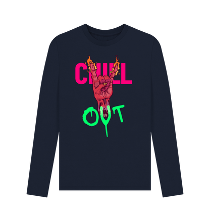 Navy Blue Chill Out - Men's Long Sleeve T-shirt