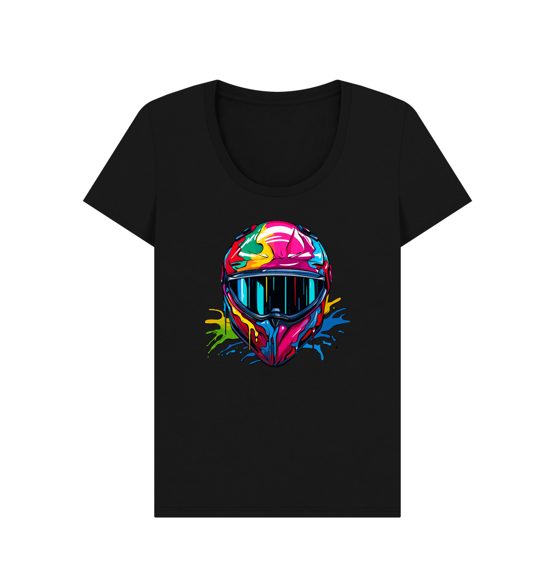 Black Colour Drip Nightrider - Women's Scoop Neck T-shirt