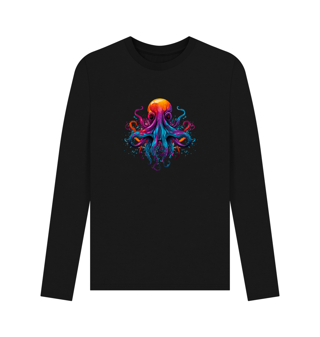 Black Colour Drip Octopus Dance - Men's Long Sleeve T-shirt