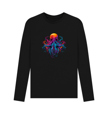 Black Colour Drip Octopus Dance - Men's Long Sleeve T-shirt