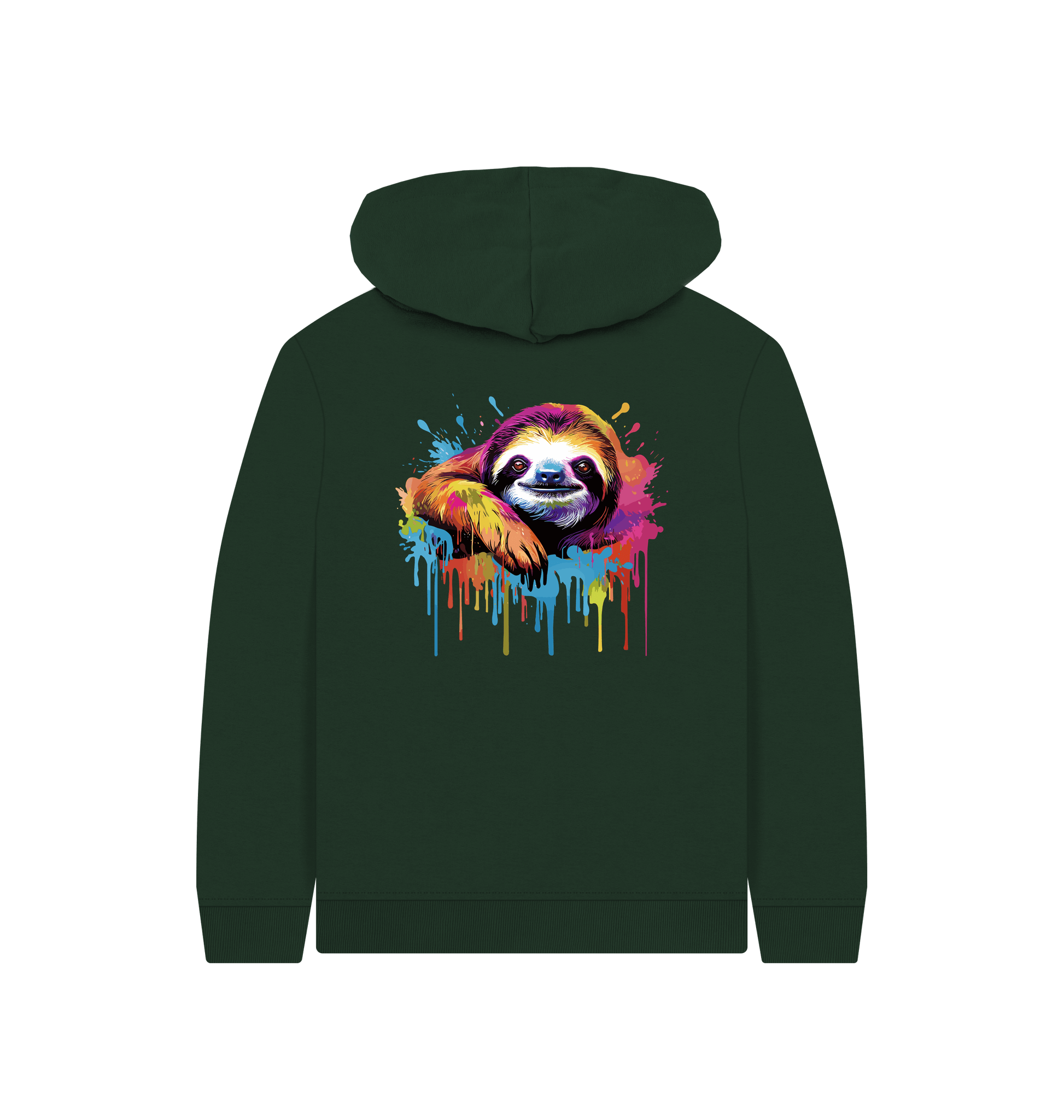 Evergreen Colour Drip Sloth - Kids Pullover Hoody