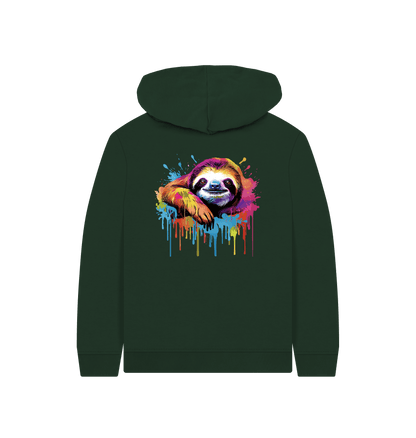 Evergreen Colour Drip Sloth - Kids Pullover Hoody