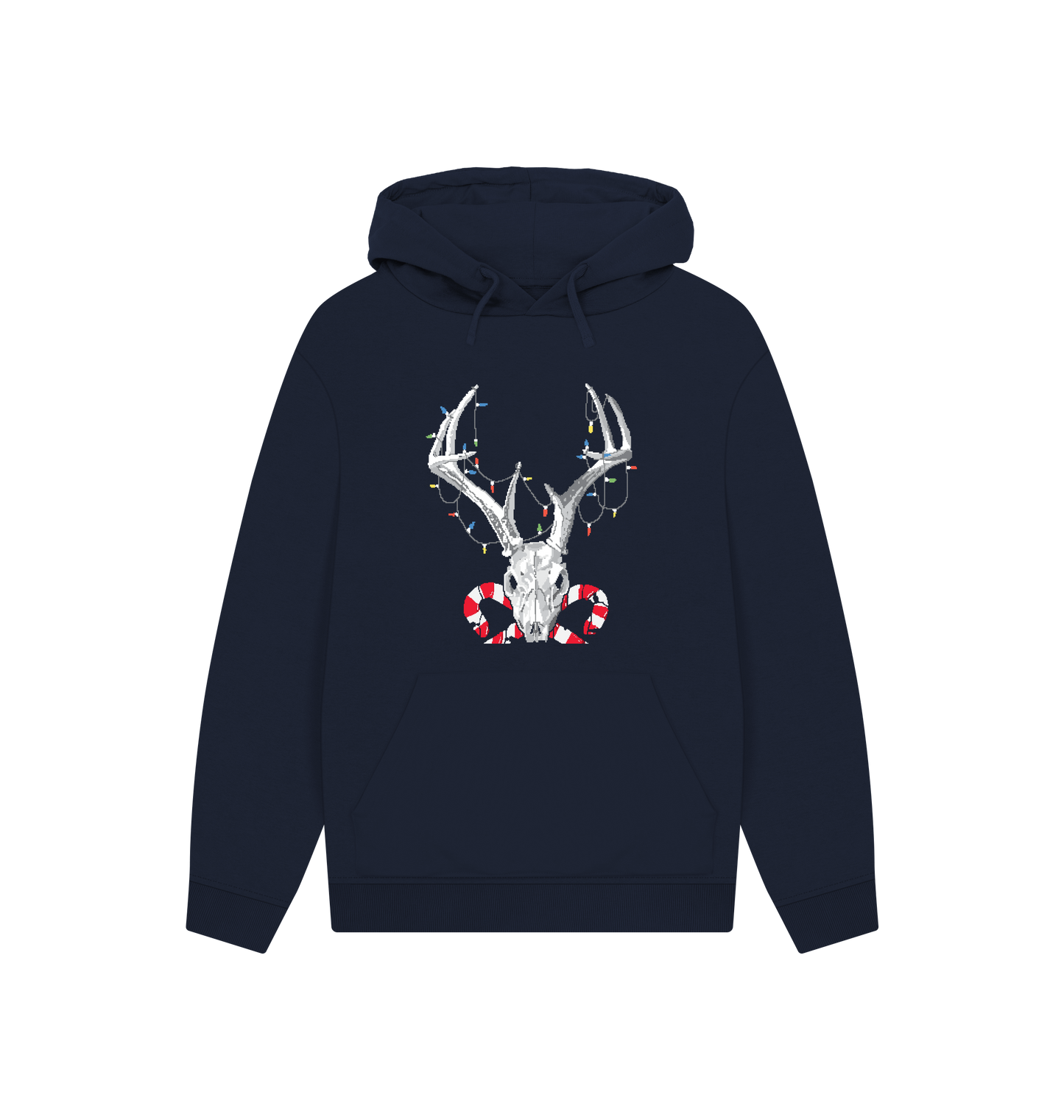 Navy Printed Hoody Front
