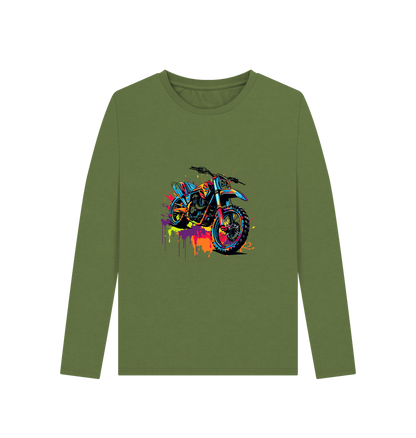 Khaki Printed Long Sleeve T Shirt Front