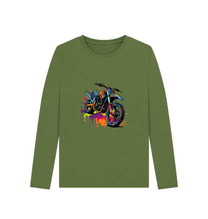 Khaki Colour Drip Rider - Women's Long Sleeve T-shirt