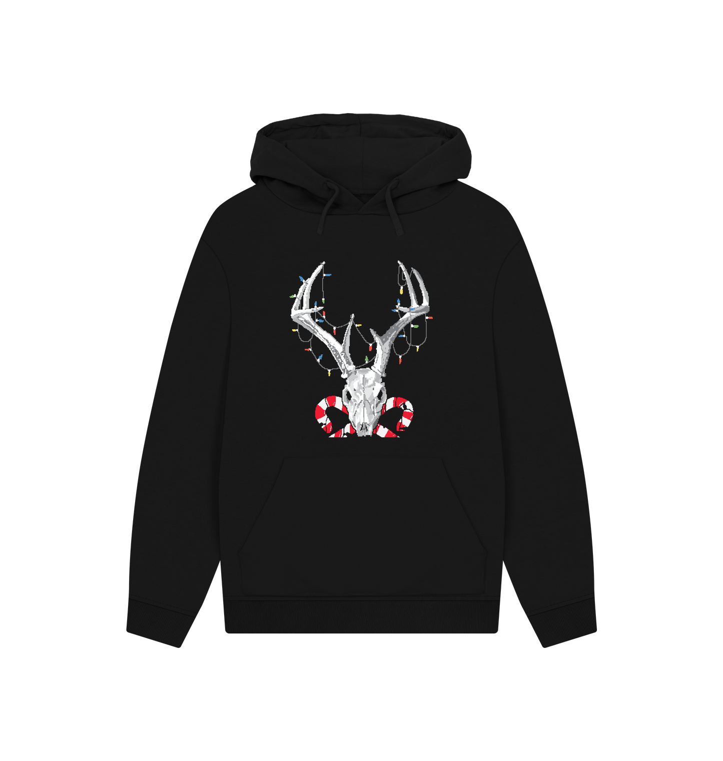 Black Printed Hoody Front
