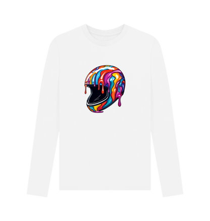 White Colour Drip Helmet - Men's Long Sleeve T-shirt