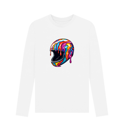 White Printed Long Sleeve T Shirt Front