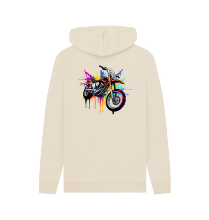 Oat Colour Drip Bike - Men's Pullover Hoodie