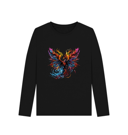 Black Colour Drip Phoenix - Women's Long Sleeve T-shirt