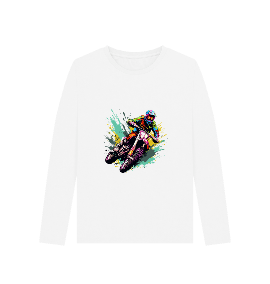 White Colour Drip Fast Ride - Women's Long Sleeve T-shirt