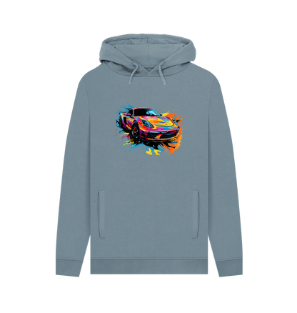 Stone Blue Printed Hoody