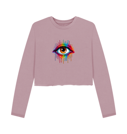 Mauve Printed Boxy Jumpers Front