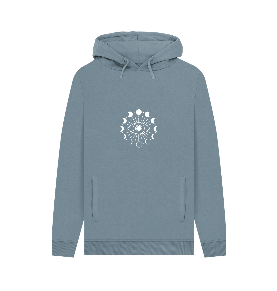 Stone Blue Astro Moon - Men's Pullover Hoodie