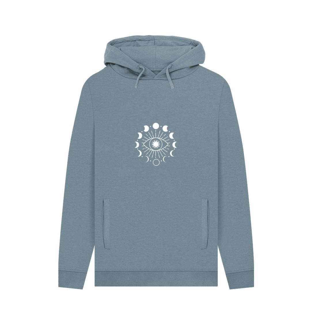 Stone Blue Printed Hoody Front