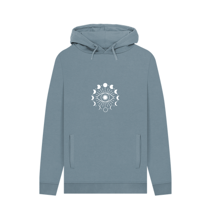 Stone Blue Printed Hoody Front